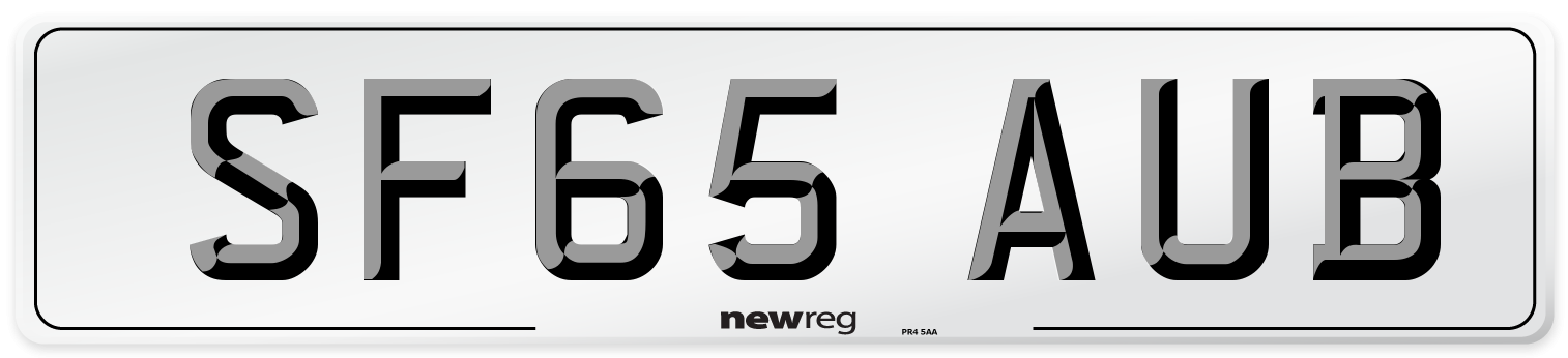 SF65 AUB Number Plate from New Reg